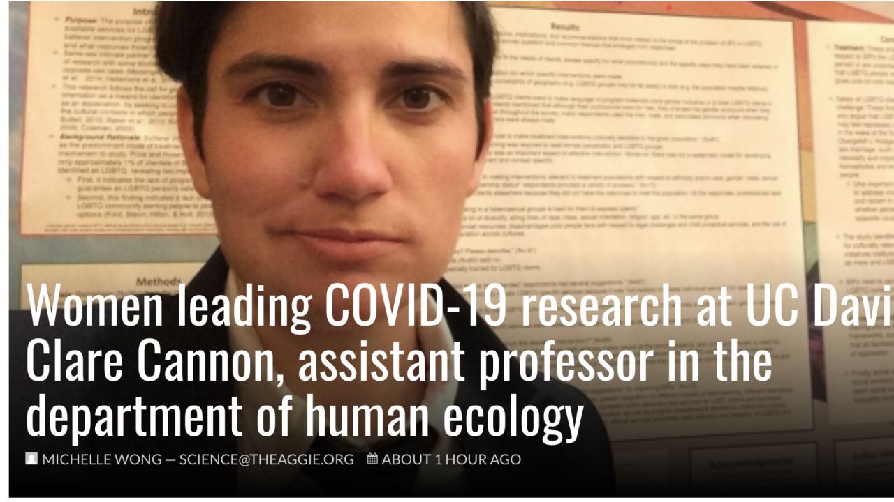 picture of dr. cannon and the title of the Cal Aggie article