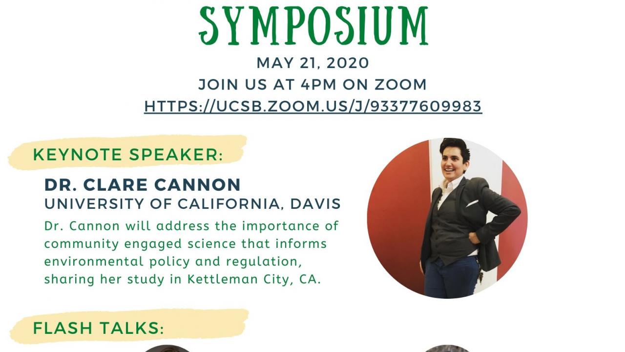 Flier with speaker names for UCSB Bren's EJ Symposium 2020